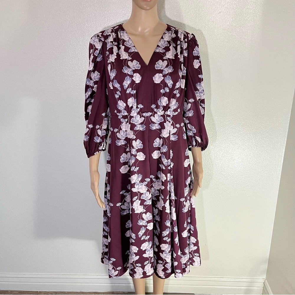 Gal Meets Glam Burgundy Floral Midi Dress
